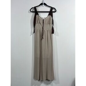 Blu Pepper Babydoll Milkmaid Gingham Maxi Dress Cottagecore Smocked Women Medium